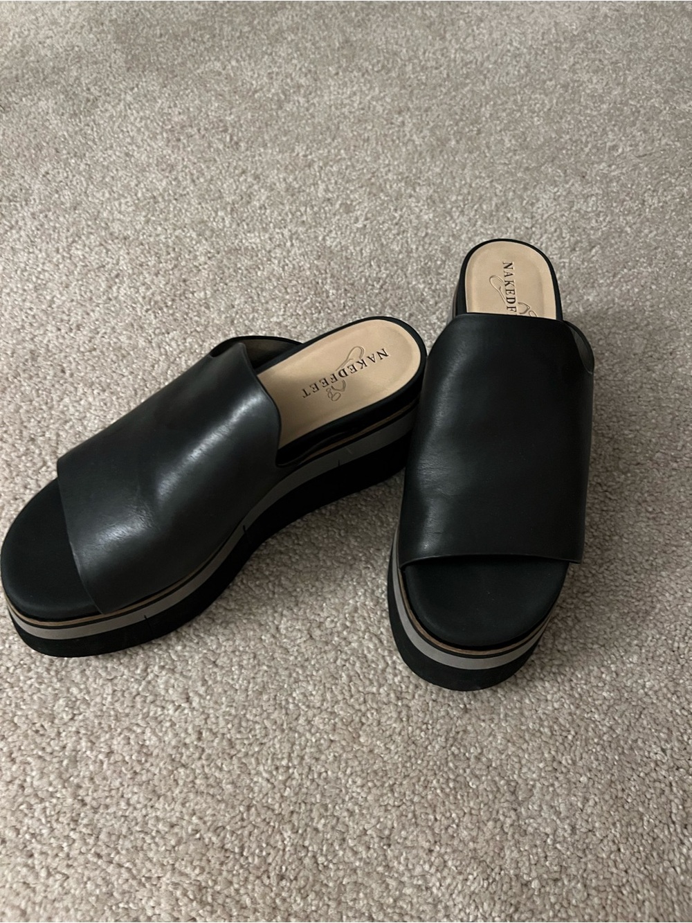 Naked Feet Flow Black and Gray Layered Platform - Picture 2 of 5
